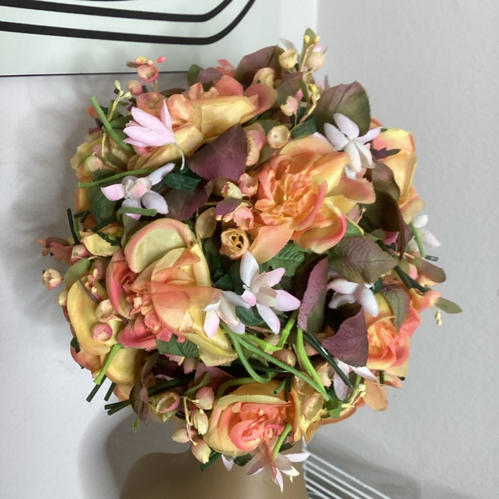 Dior Floral Crown Headband in Peach, Pink & Green - Picture 3 of 7